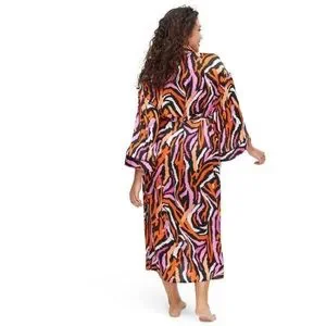 Dvf Target Robe Diane Von Furstenberg | Intimates & Sleepwear | Long Satin Disco Zebra ...